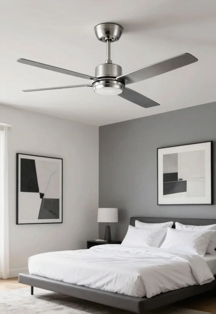 12 Bedroom Ceiling Fan Ideas That Cool the Room Without Making Noise - 3. Sleek and Modern 1