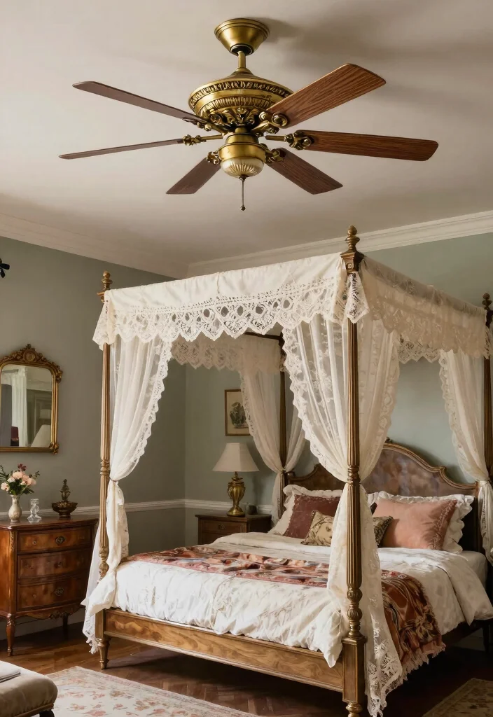 12 Bedroom Ceiling Fan Ideas That Cool the Room Without Making Noise - 4. Vintage Charm 1