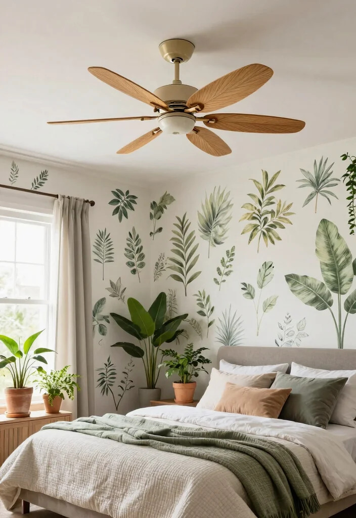 12 Bedroom Ceiling Fan Ideas That Cool the Room Without Making Noise - 5. Nature-Inspired Design 1