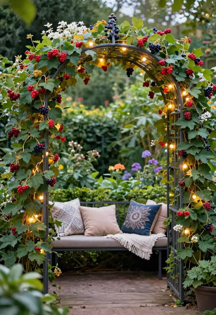 12 Berry Trellis Ideas That Support Heavy Fruit Without Sagging - 12. Multi-Use Garden Arch 1