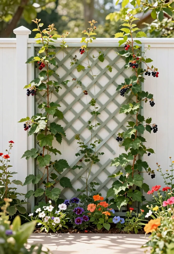12 Berry Trellis Ideas That Support Heavy Fruit Without Sagging - 2. Vertical Lattice Trellis 1