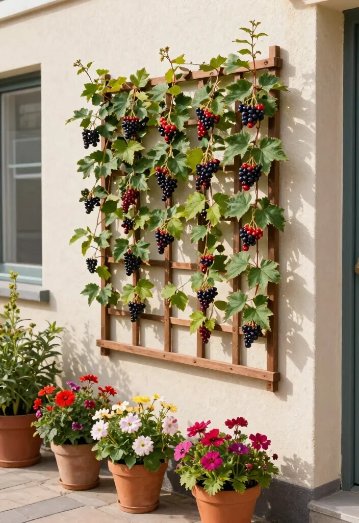 12 Berry Trellis Ideas That Support Heavy Fruit Without Sagging - 4. Wall-Mounted Trellis 1