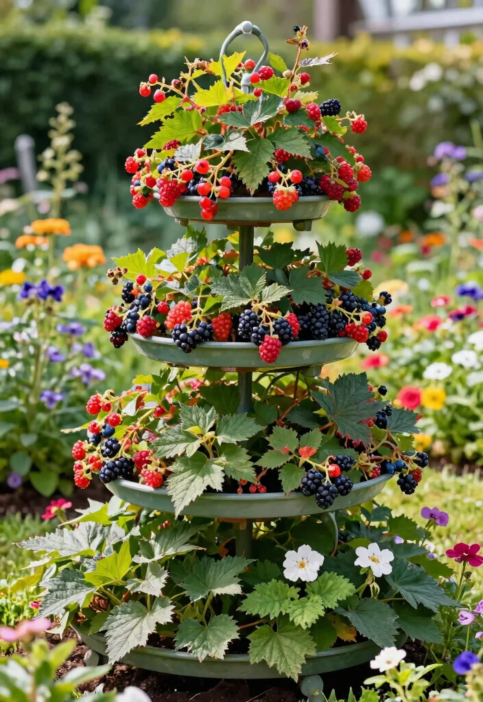 12 Berry Trellis Ideas That Support Heavy Fruit Without Sagging - 6. Tiered Trellis 1