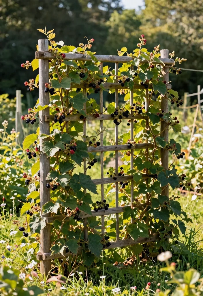 12 Berry Trellis Ideas That Support Heavy Fruit Without Sagging - 7. Cattle Panel Trellis 1