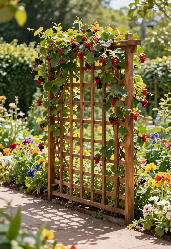 12 Berry Trellis Ideas That Support Heavy Fruit Without Sagging - 9. Decorative Trellis Fence 1