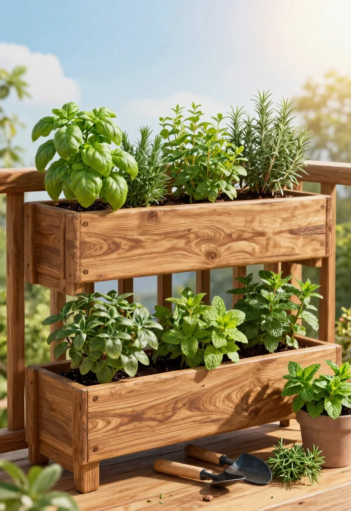 12 Long Planter Box Ideas That Fill Narrow Balcony Railings - 1. Herb Garden Delight 1