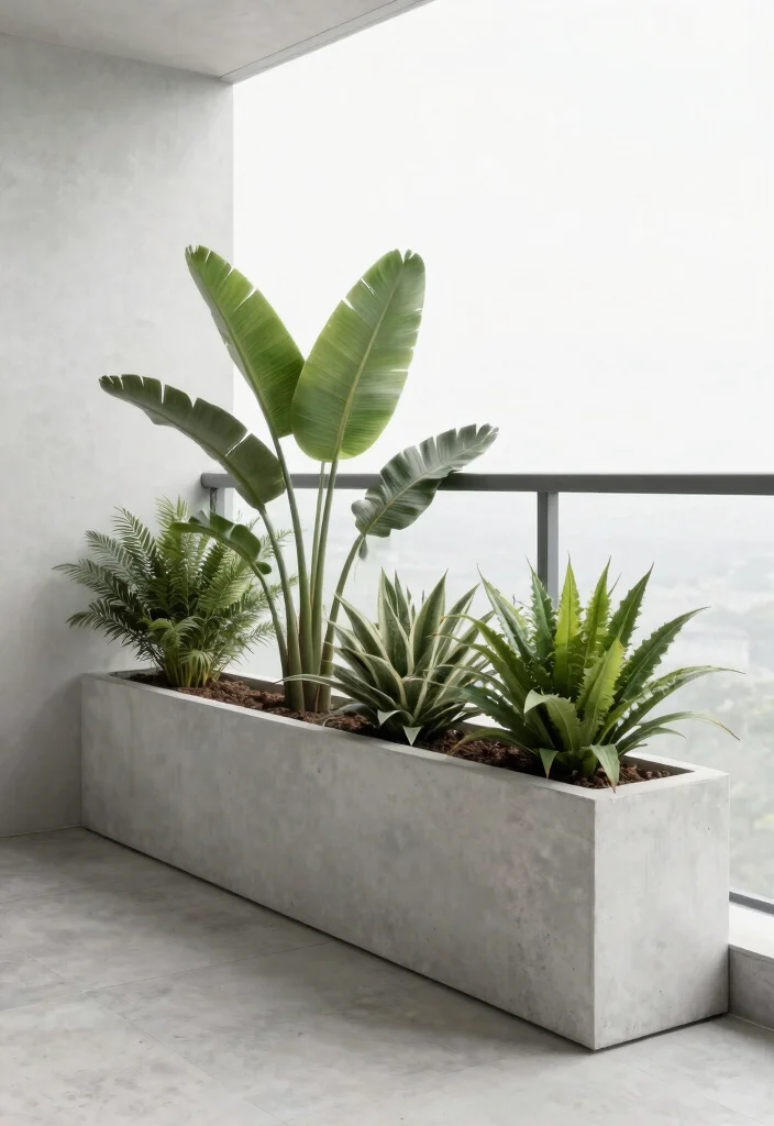 12 Long Planter Box Ideas That Fill Narrow Balcony Railings - 11. Minimalist Planter Designs 1