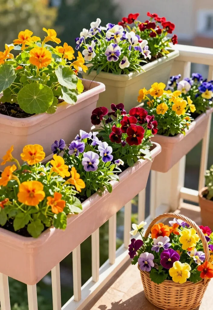 12 Long Planter Box Ideas That Fill Narrow Balcony Railings - 4. Edible Flower Boxes 1