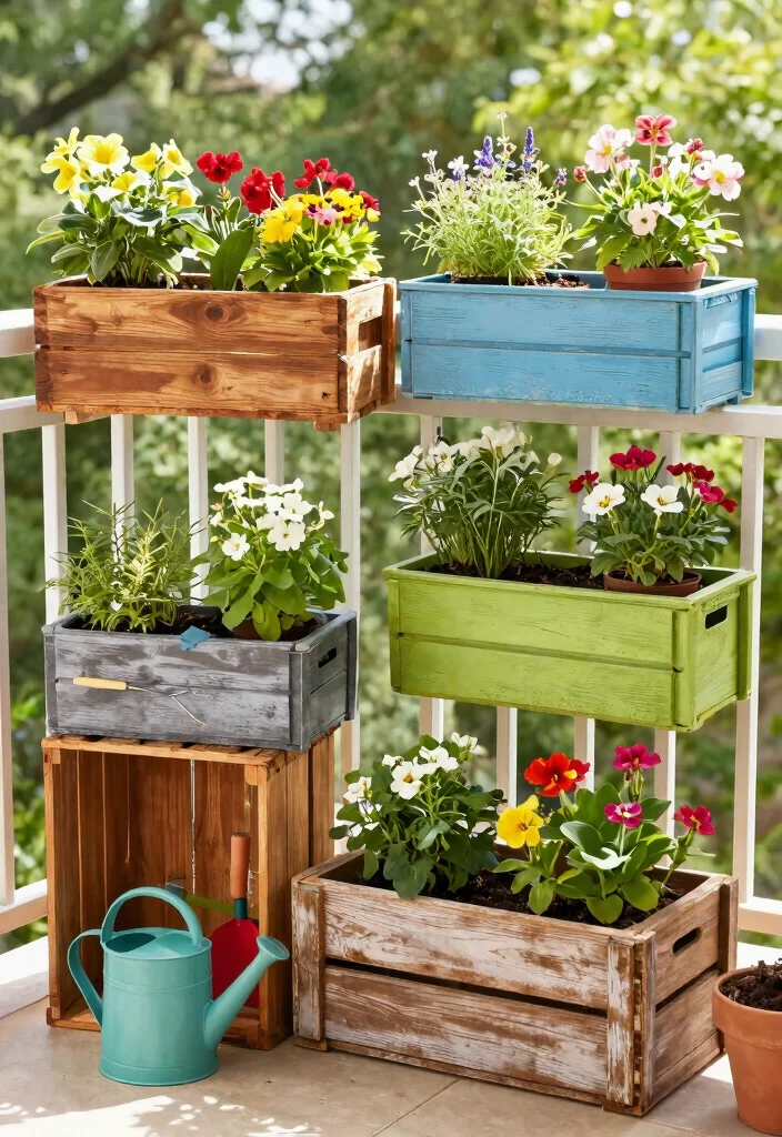 12 Long Planter Box Ideas That Fill Narrow Balcony Railings - 6. Recycled Planter Boxes 1