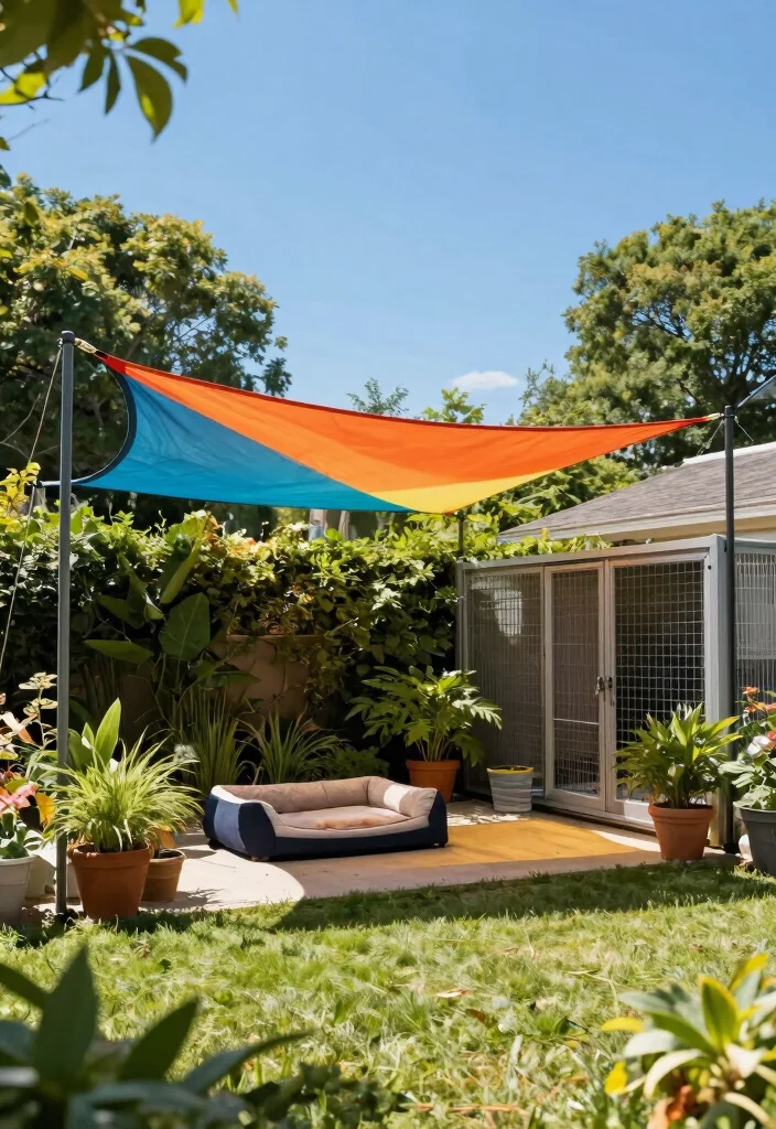 12 Outdoor Dog Kennel Ideas That Keep Pets Cool in Summer - 5. Shade Sails 1