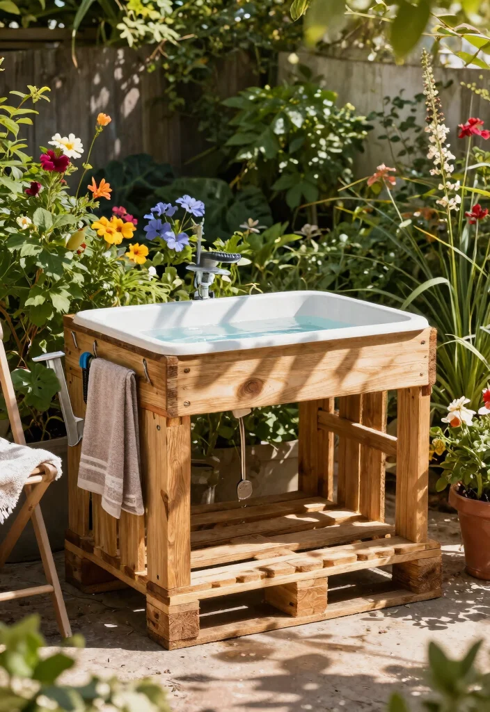 12 Outdoor Dog Washing Station Ideas That Keep the Mess Outside - 1. Wooden Pallet Wash Station 1