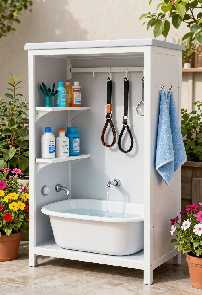 12 Outdoor Dog Washing Station Ideas That Keep the Mess Outside - 10. Multi-Functional Dog Bathing Station 1