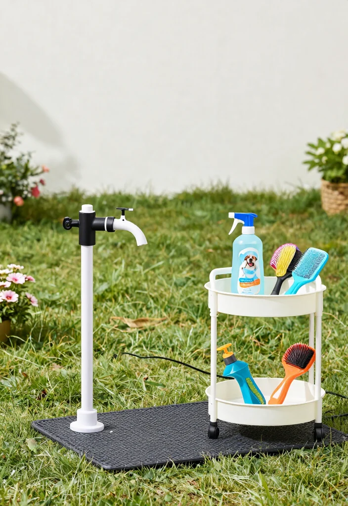 12 Outdoor Dog Washing Station Ideas That Keep the Mess Outside - 12. Simple DIY Sprayer Station 1