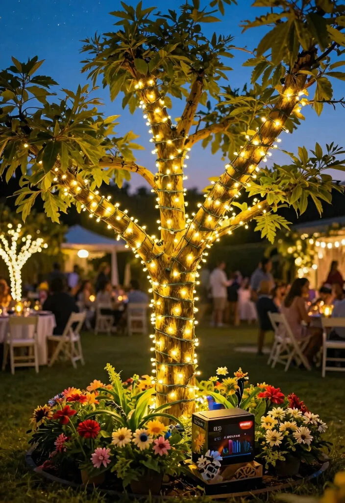 12 Outdoor Tree Lighting Concepts That Install Without Drilling - 2. Battery-Operated String Lights 1