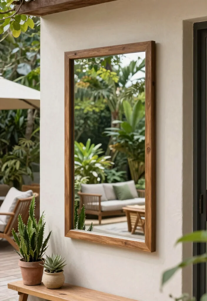 12 Patio Wall Decor Ideas That Withstand Rain and Sun Fade - 10. Outdoor Mirrors 1