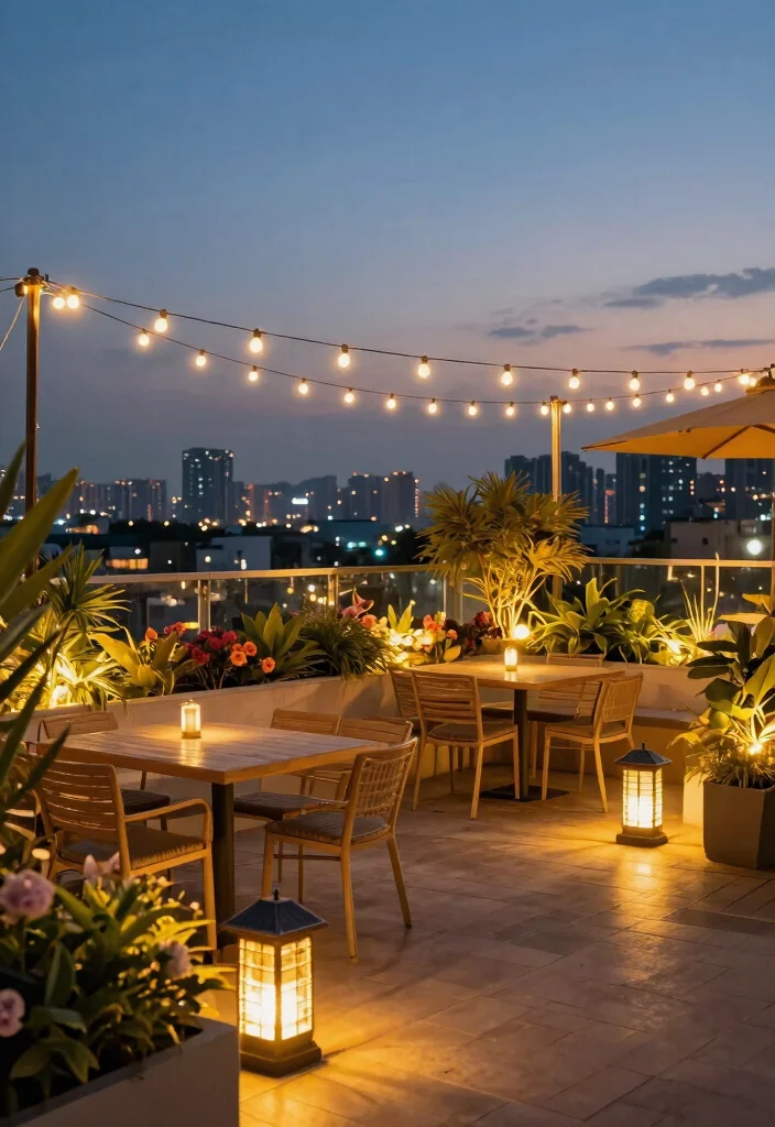 12 Rooftop Terrace Decor Concepts That Handle Wind and Full Sun - 10. Lighting Solutions 1