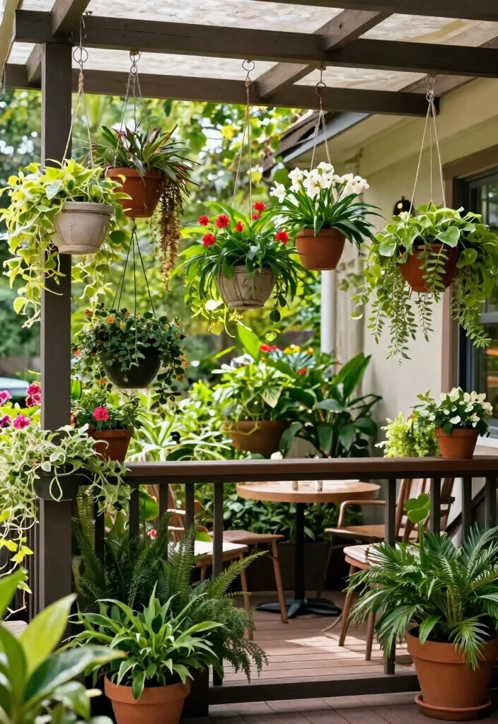 12 Small Deck Decorating Ideas That Make Tiny Spaces Feel Bigger - 11. Hanging Planters 1