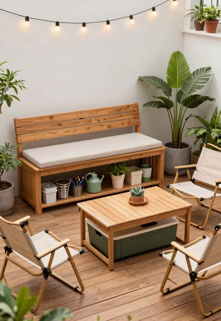 12 Small Deck Decorating Ideas That Make Tiny Spaces Feel Bigger - 2. Multi-functional Furniture 1