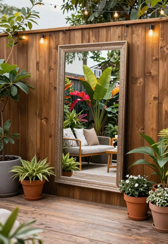 12 Small Deck Decorating Ideas That Make Tiny Spaces Feel Bigger - 3. Mirrors to Create Depth 1
