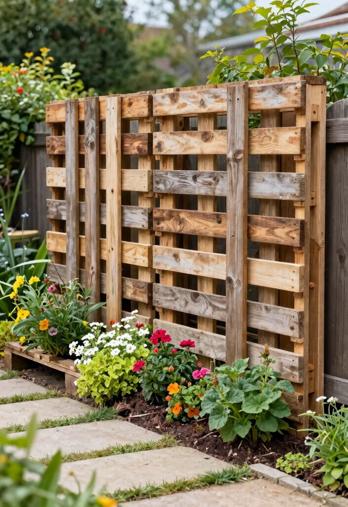 12 Small Fence Ideas for Tight Yards That Still Give Privacy - 3. Rustic Wooden Pallet Fencing 1