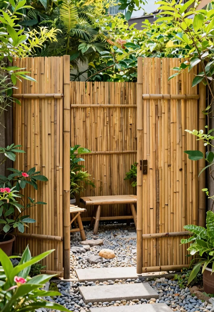 12 Small Fence Ideas for Tight Yards That Still Give Privacy - 4. Bamboo Fencing 1
