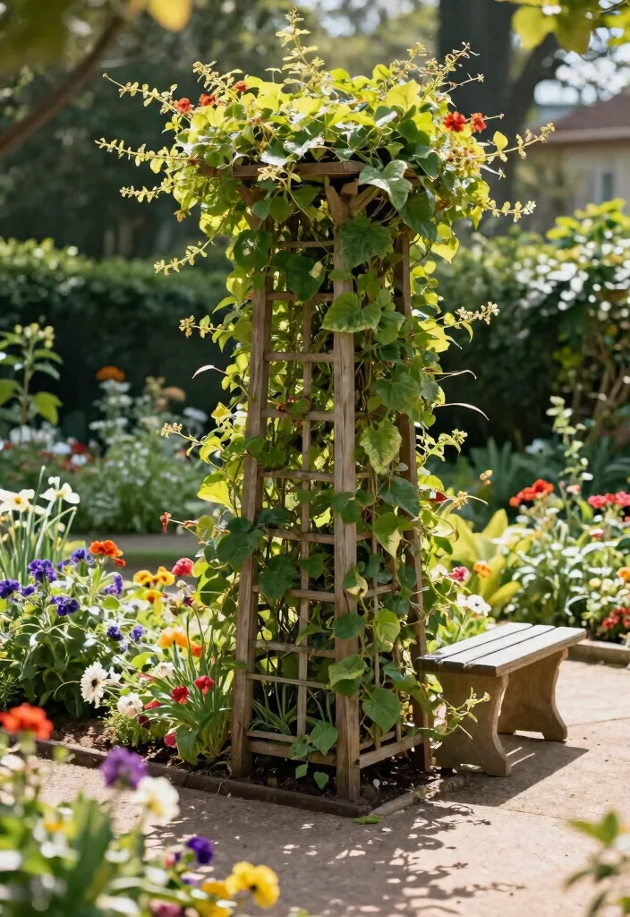 12 Small Fence Ideas for Tight Yards That Still Give Privacy - 5. Trellis with Climbing Plants 1