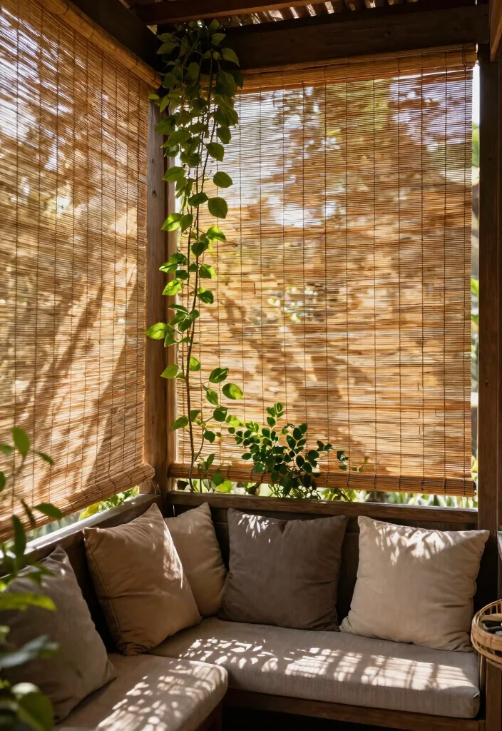 12 Small Patio Decor Ideas That Make a Tiny Space Feel Bigger - 10. Vertical Shades 1