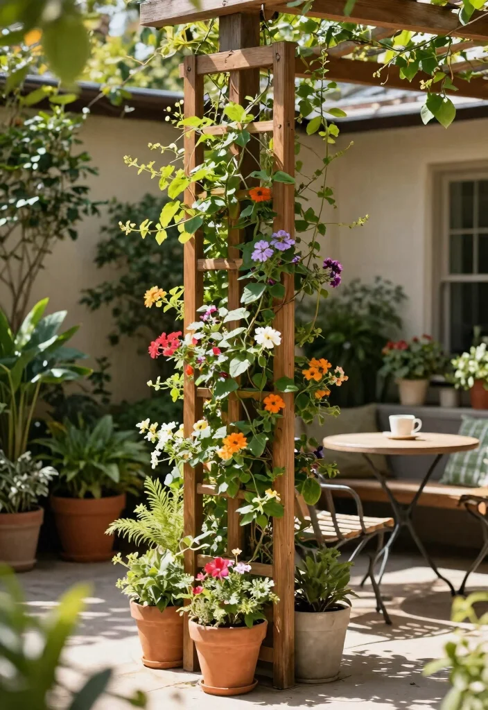 12 Small Patio Decor Ideas That Make a Tiny Space Feel Bigger - 6. Vertical Trellises 1