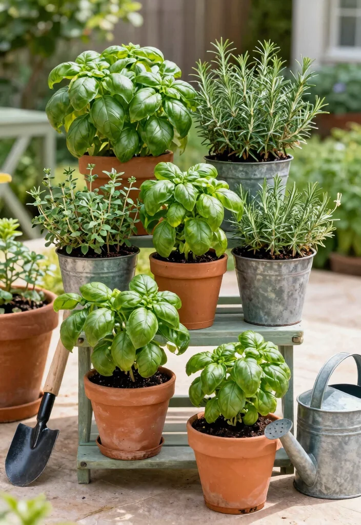 12 Small Patio Decor Ideas That Make a Tiny Space Feel Bigger - 9. Potted Herb Garden 1