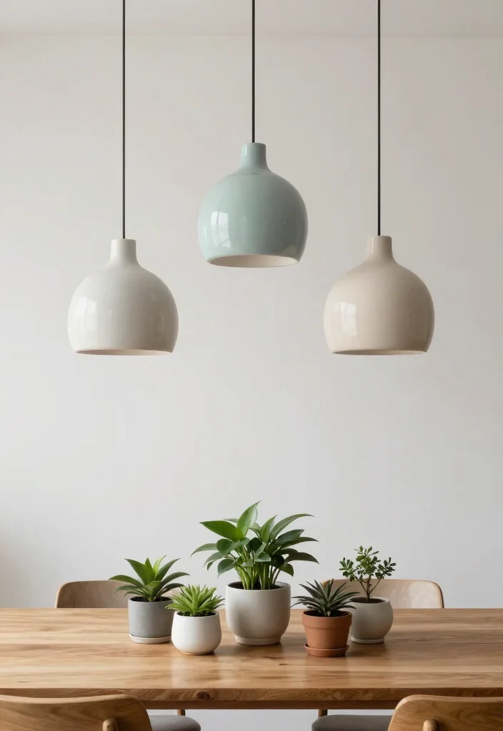 14 Hanging Ceiling Light Ideas That Don't Require Rewiring or New Boxes - 10. Minimalistic Ceramic Hanging Lights 1