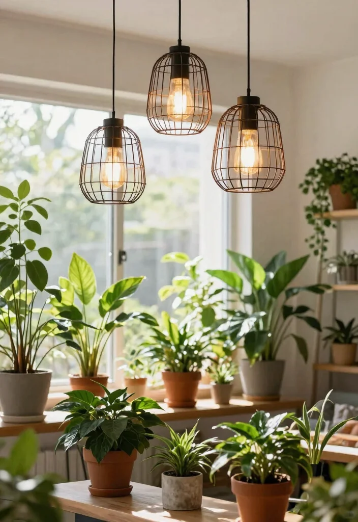 14 Hanging Ceiling Light Ideas That Don't Require Rewiring or New Boxes - 8. Wire Basket Pendant Lights 1