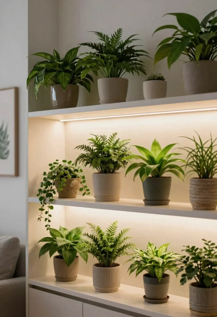 14 Hanging Ceiling Light Ideas That Don't Require Rewiring or New Boxes - 9. LED Strip Lights for Shelving 1