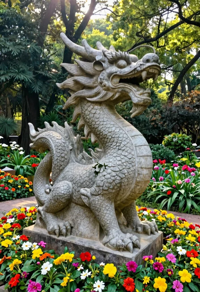 14 Outdoor Garden Statues That Don't Tip Over in Wind - 11. Majestic Dragon Statues 1