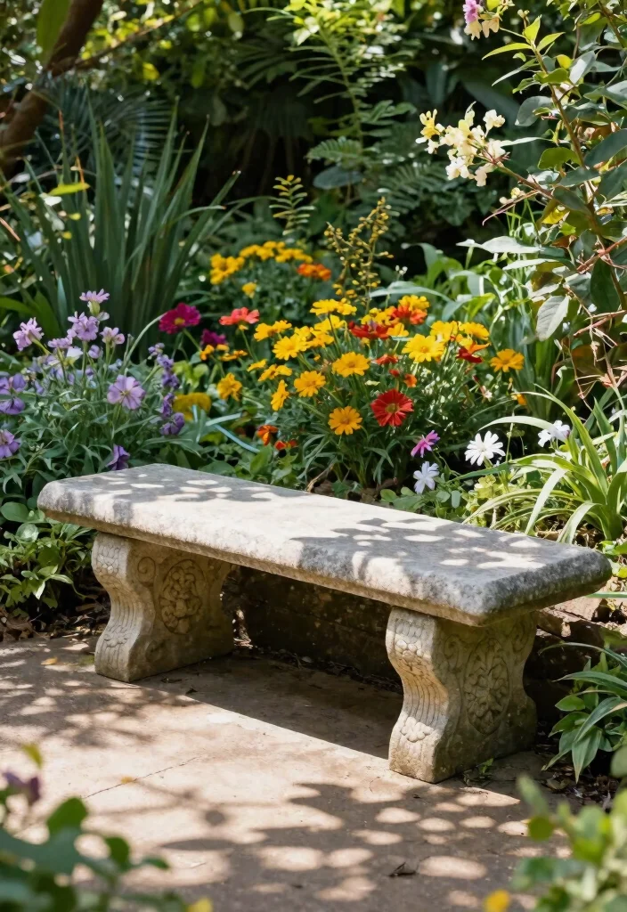 14 Outdoor Garden Statues That Don't Tip Over in Wind - 8. Elegant Garden Benches 1