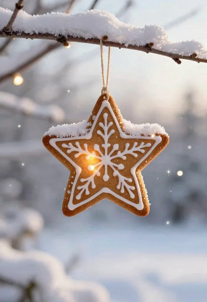 14 Outdoor Gingerbread House Ornaments That Survive Rain and Wind - 13. Gingerbread Star Ornament 1
