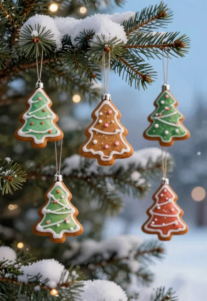 14 Outdoor Gingerbread House Ornaments That Survive Rain and Wind - 7. Gingerbread Tree Ornaments 1