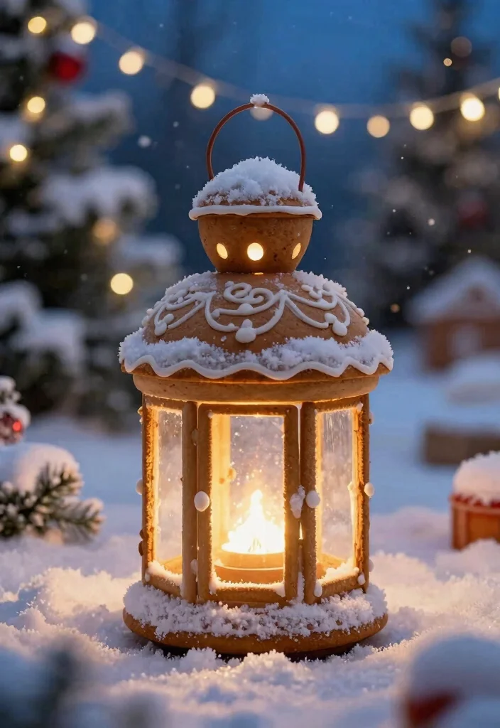 14 Outdoor Gingerbread House Ornaments That Survive Rain and Wind - 8. Gingerbread Lantern Decoration 1