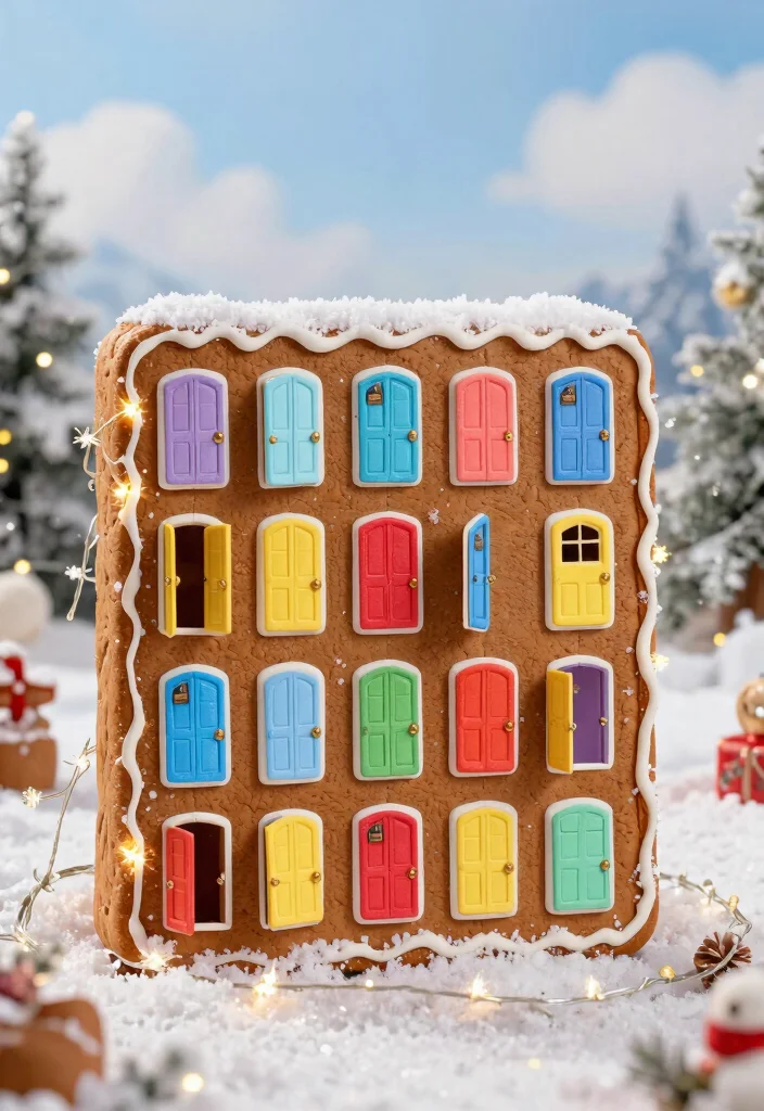 14 Outdoor Gingerbread House Ornaments That Survive Rain and Wind - 9. Gingerbread Advent Calendar Decoration 1