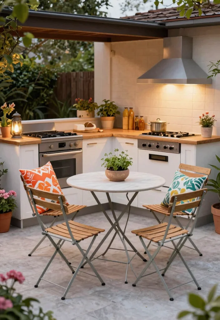 14 Outdoor Kitchen Patio Concepts That Work Without Running Gas Lines - 10. Compact Outdoor Furniture 1