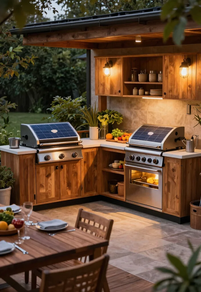 14 Outdoor Kitchen Patio Concepts That Work Without Running Gas Lines - 2. Solar-Powered Appliances 1