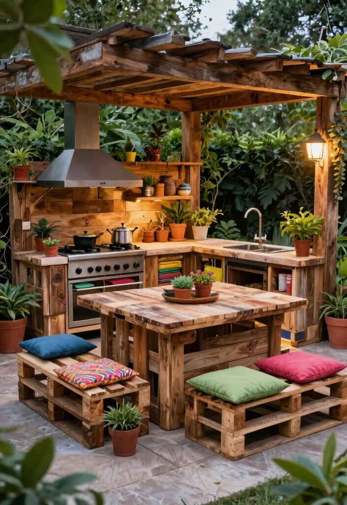 14 Outdoor Kitchen Patio Concepts That Work Without Running Gas Lines - 6. Recycled Materials in Design 1