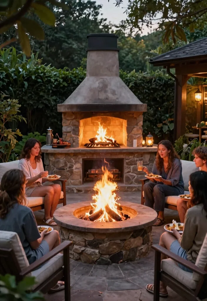 14 Outdoor Kitchen Patio Concepts That Work Without Running Gas Lines - 7. Fire Pit for Cooking and Gathering 1