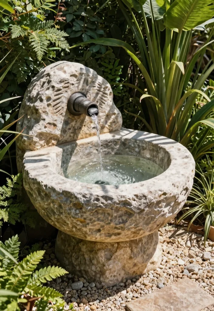 14 Outdoor Sink Ideas That Run Without Plumbing a Water Line - 7. Stone Basin Sink 1