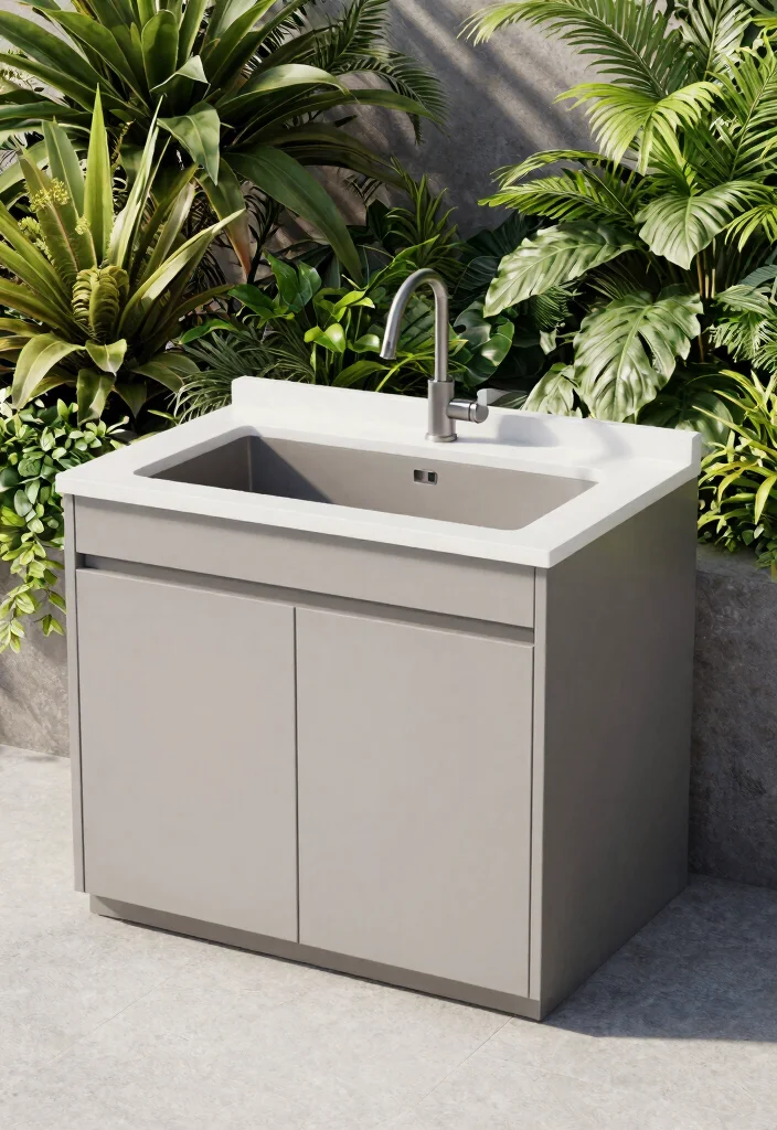 14 Outdoor Sink Ideas That Run Without Plumbing a Water Line - 9. Composite Sink Station 1