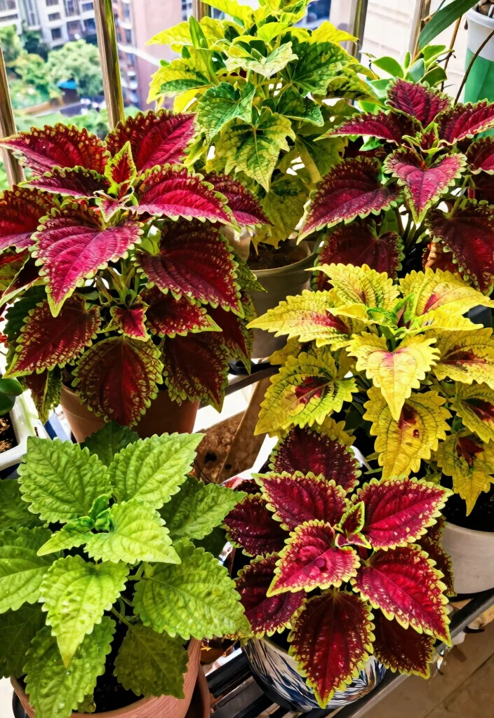 14 Plants in Balcony Ideas That Survive Wind and Limited Sunlight - 13. Unique Shade of Coleus for Foliage 1
