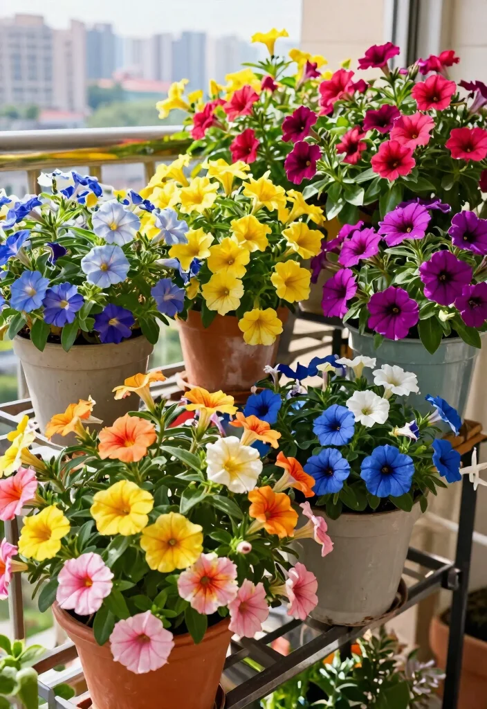 14 Plants in Balcony Ideas That Survive Wind and Limited Sunlight - 14. Vibrant Calibrachoa for Container Gardens 1