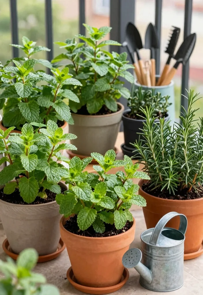 14 Plants in Balcony Ideas That Survive Wind and Limited Sunlight - 5. Low-Maintenance Herbs for Urban Spaces 1