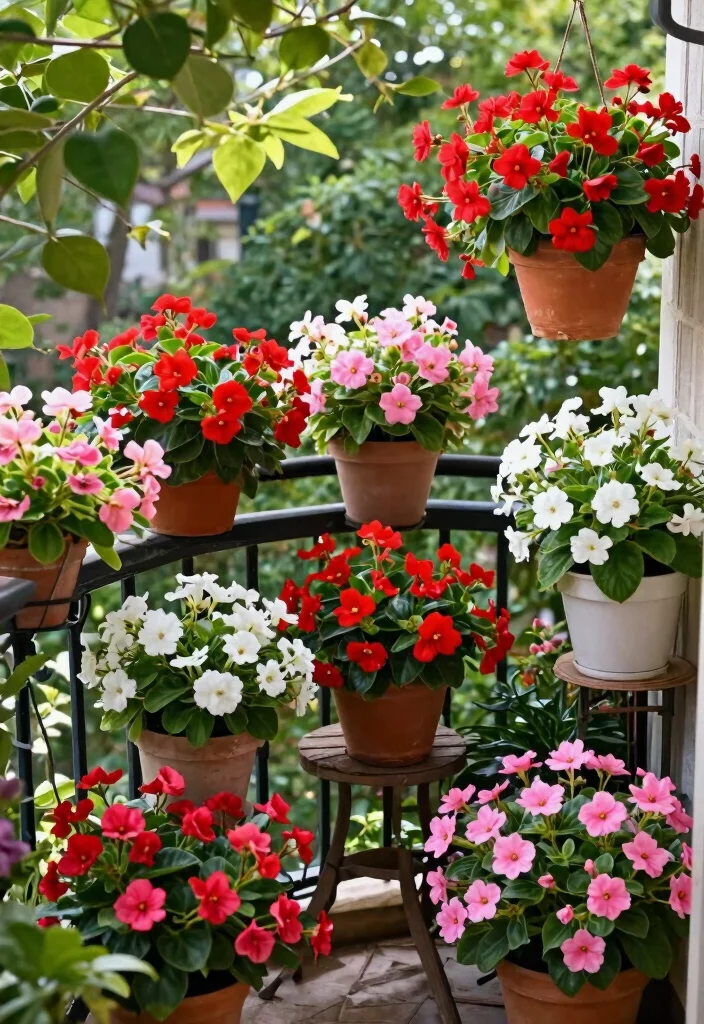 14 Plants in Balcony Ideas That Survive Wind and Limited Sunlight - 7. Shade-Tolerant Flowers for Color 1