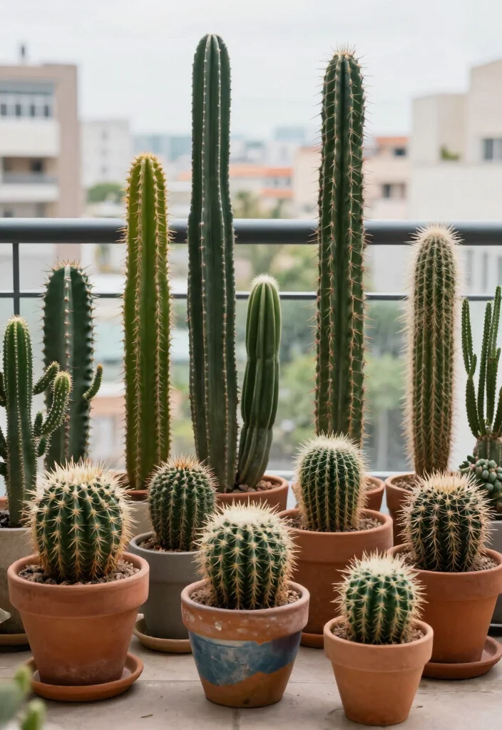 14 Plants in Balcony Ideas That Survive Wind and Limited Sunlight - 8. Bold Cacti for Uniqueness 1