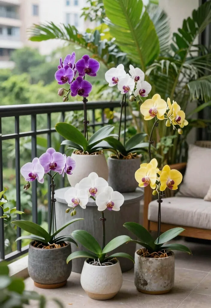 14 Plants in Balcony Ideas That Survive Wind and Limited Sunlight - 9. Resilient Orchids for Elegance 1